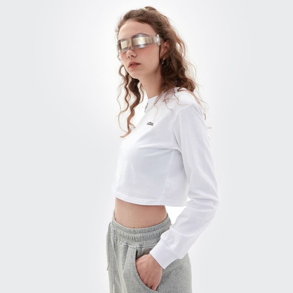 

Letter Graphic Crop Sweatshirt, White