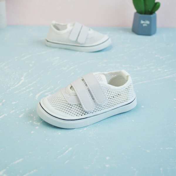 

Toddler Girls Double Velcro Strap Sneakers, White