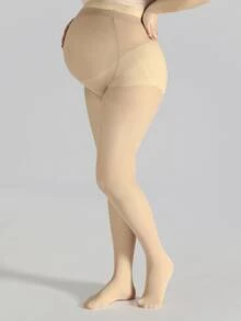 Quần tất trơn 60D dành cho sản phụ - Màu be - Xem 3
