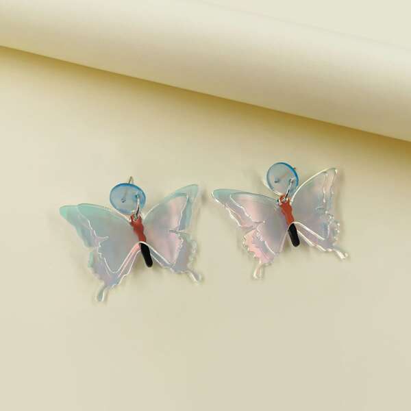 

Butterfly Decor Drop Earrings, Multicolor