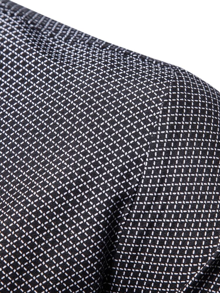 Manfinity Mode Camisa con estampado de cuadros con botón delantero - Negro - Añade 3