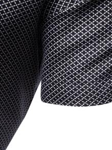 Manfinity Mode Camisa con estampado de cuadros con botón delantero - Negro - Ver 4