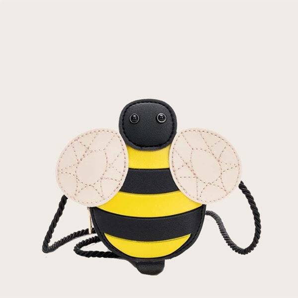 

Kids Cartoon Bee Design Crossbody Bag, Black