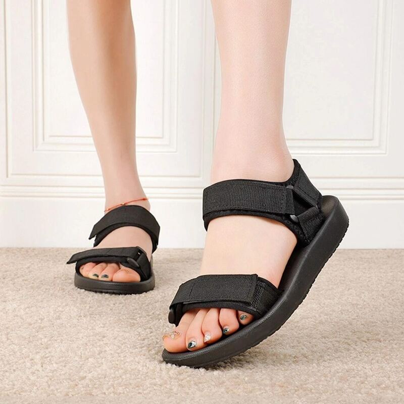 

Velcro Strap Sport Sandals, Black