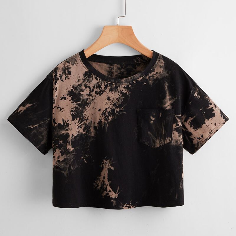 

Tie Dye Pocket Crop Tee, Multicolor