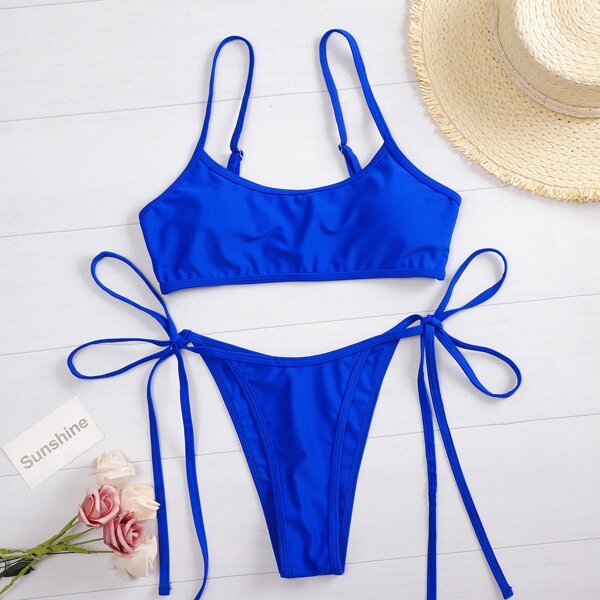 

Tie Side Bikini Swimsuit, Royal blue