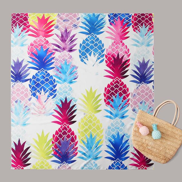 

Pineapple Print Beach Blanket, Multicolor