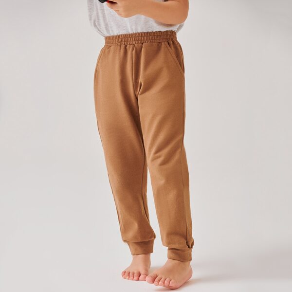 

Toddler Boys Solid Pocket Side Elastic Waist Joggers, Camel