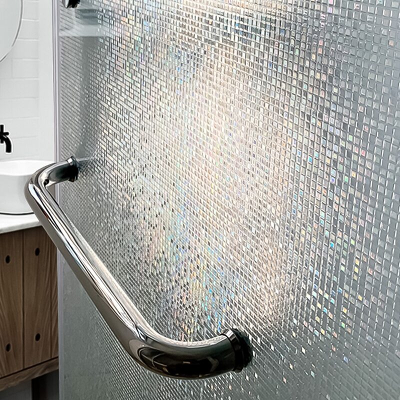 

Square Pattern Opaque Glass Sticker, Silver