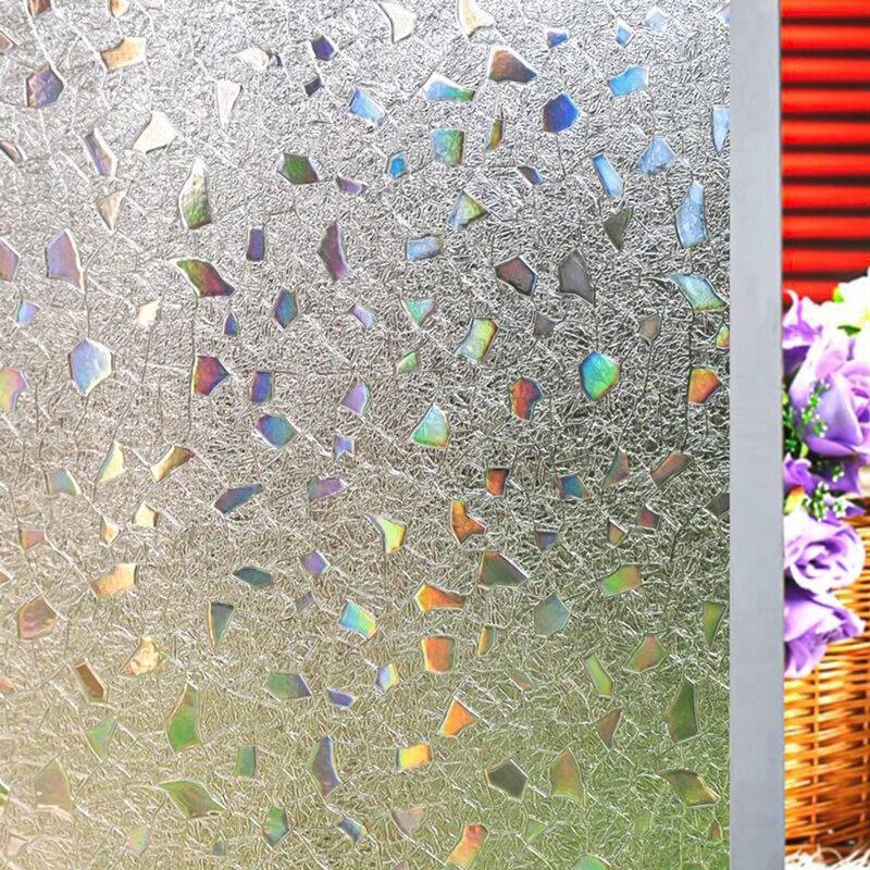 

1sheet Graphic Print Opaque Glass Sticker, Multicolor