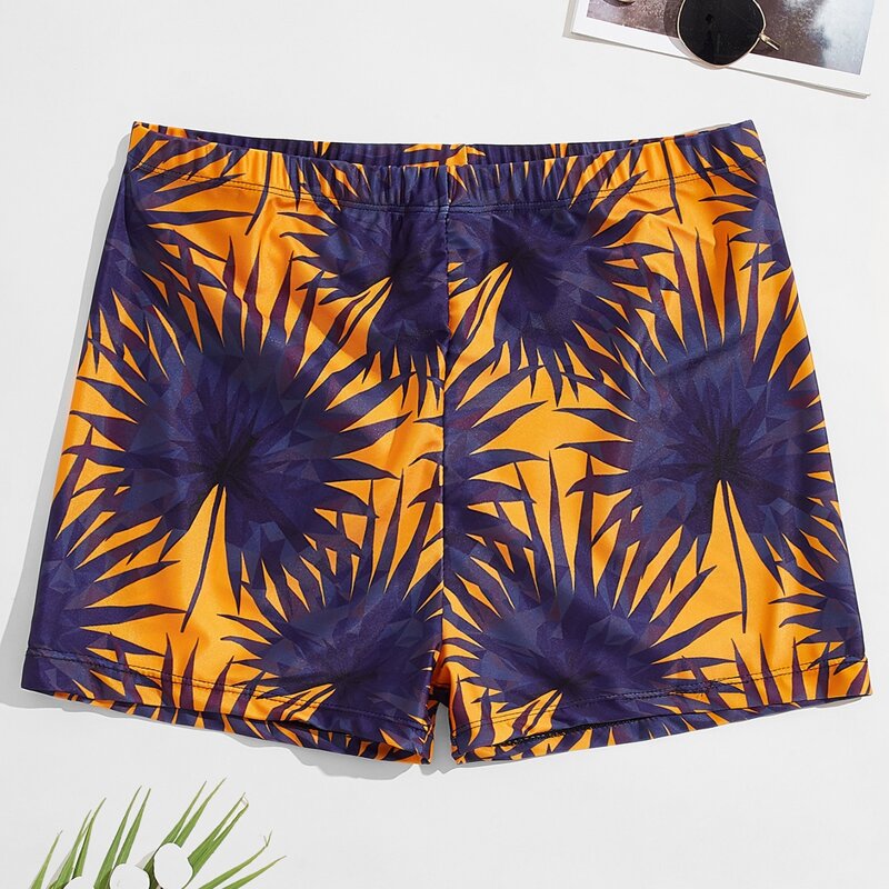 

Guys Tropical Print Swim Trunks, Multicolor