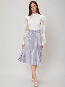 MOTF PREMIUM VISCOSE EMBROIDERED MESH BODYSUIT - White - View 3