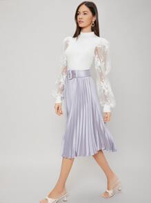 MOTF PREMIUM VISCOSE EMBROIDERED MESH BODYSUIT - White - View 10