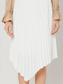 MOTF PREMIUM ASYMMETRICAL PLEATED SKIRT - White - View 6