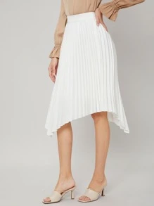 MOTF PREMIUM ASYMMETRICAL PLEATED SKIRT - White - View 7