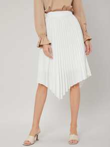 MOTF PREMIUM ASYMMETRICAL PLEATED SKIRT - White - View 10
