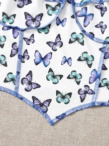 SHEIN EZwear Allover Butterfly Print Contrast Stitch Cami Top - Multicolor - View 5