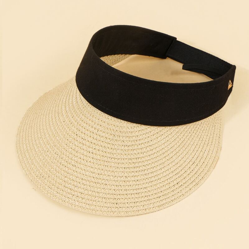 

Visor Straw Hat, Beige