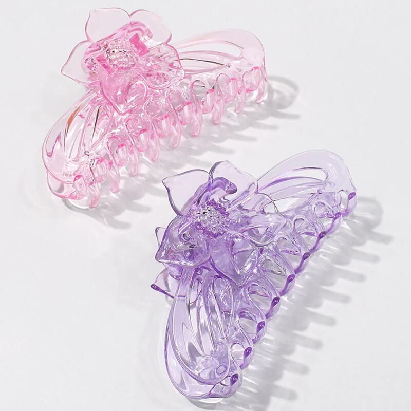 

2pcs Clear Hair Claw, Multicolor