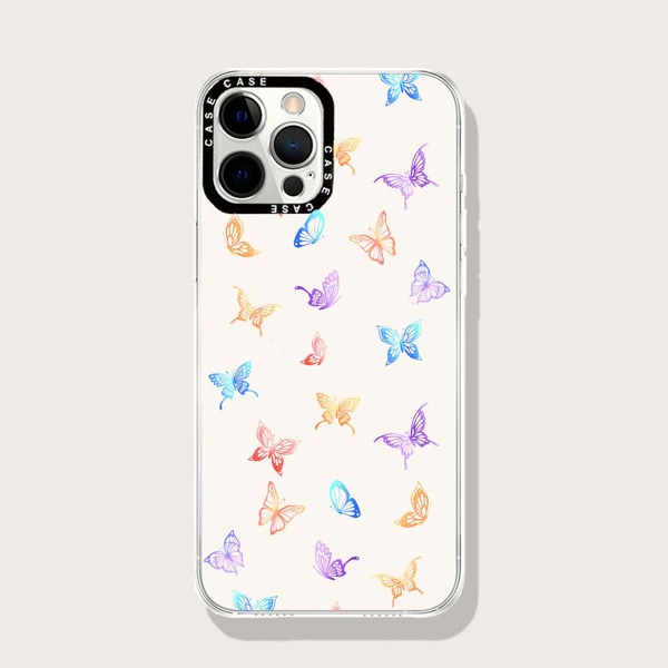 

Butterfly Print Phone Case, Clear