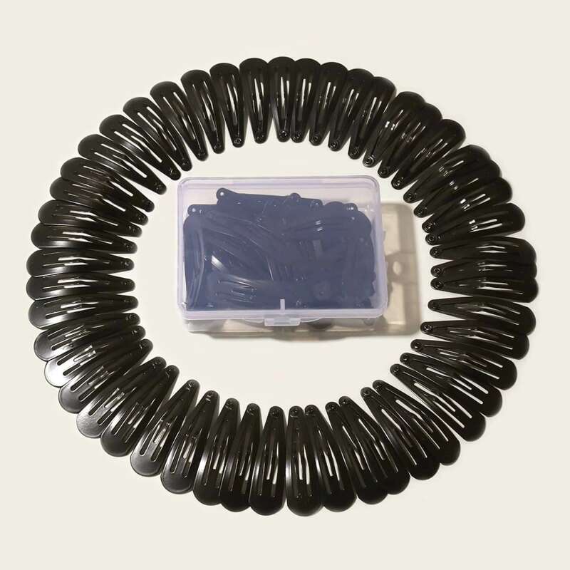 

50pcs Solid Hair Clip, Black