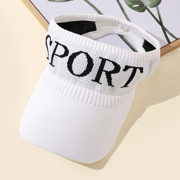 

Letter Graphic Visor Hat, White