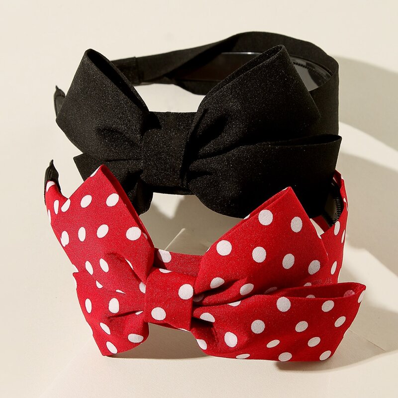 

2pcs Polka Dot Bow Headband, Multicolor
