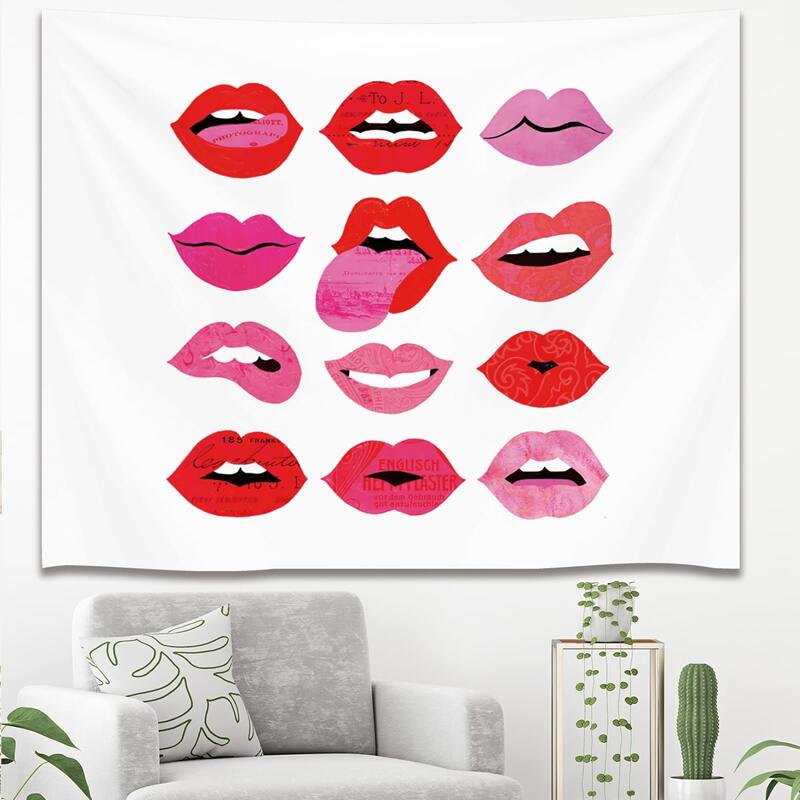 

Lip Print Tapestry, Multicolor