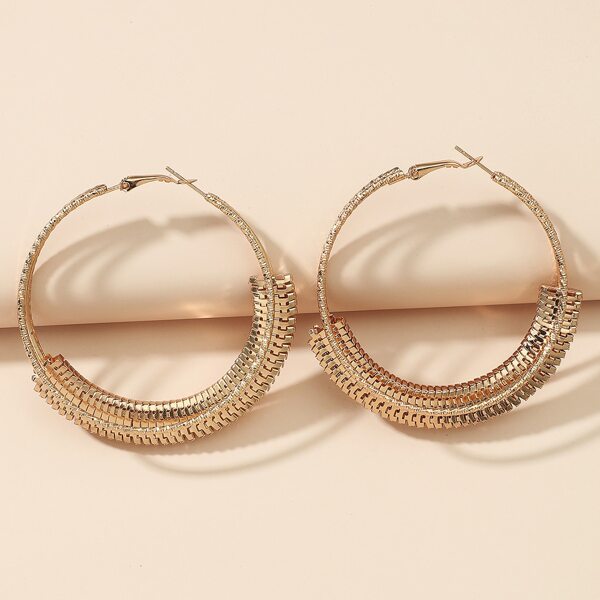 

Textured Metal Hoop Earrings, Gold