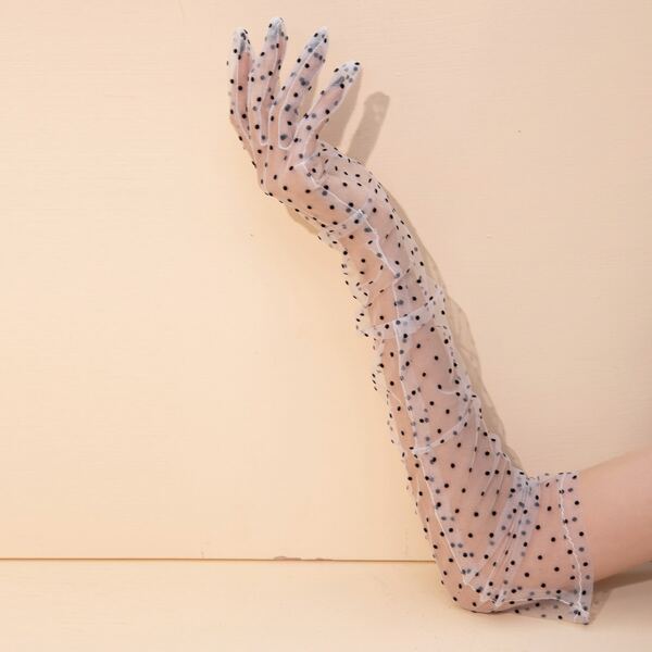 

Polka Dot Pattern Long Gloves, Multicolor