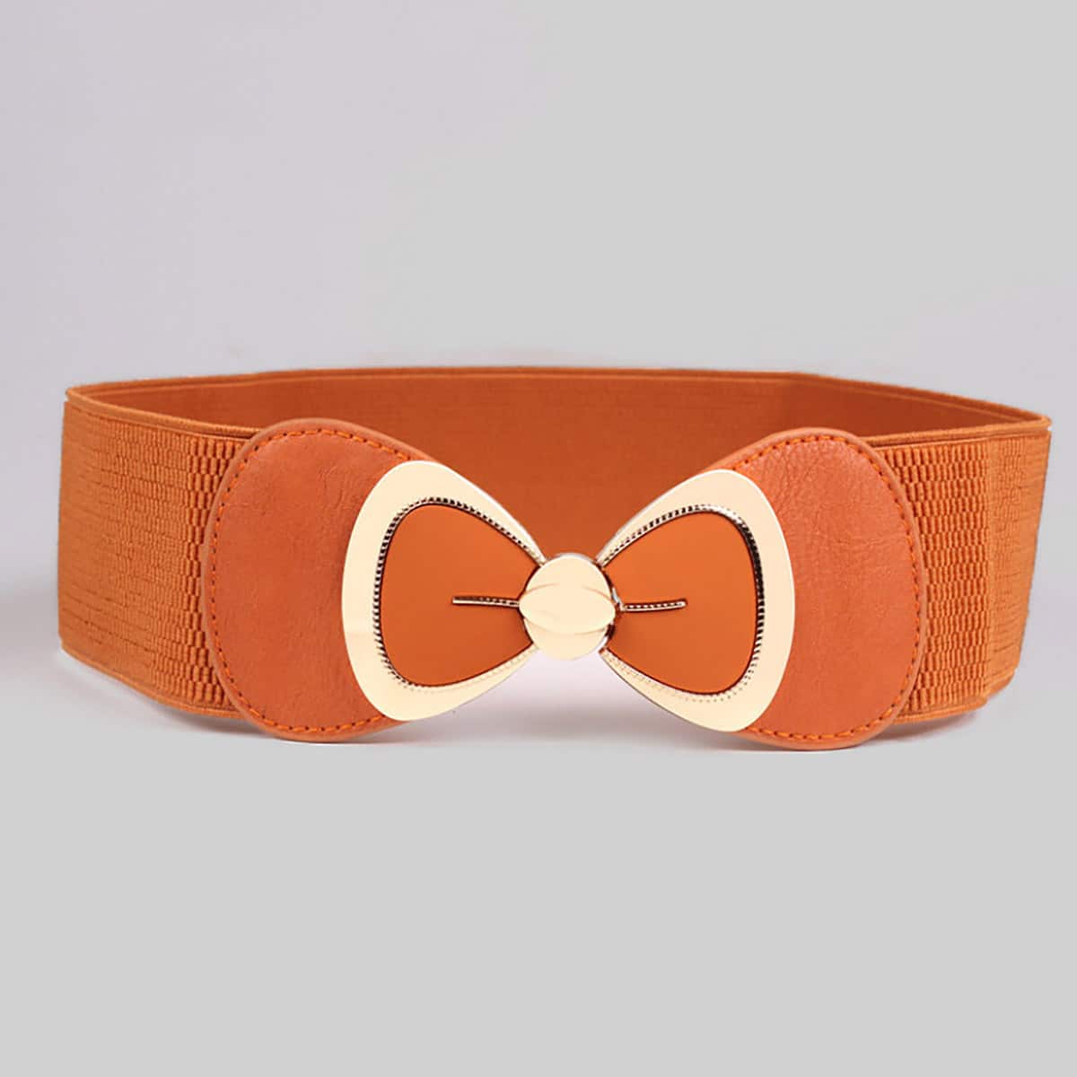 

Bow Decor Elastic Belt, Camel