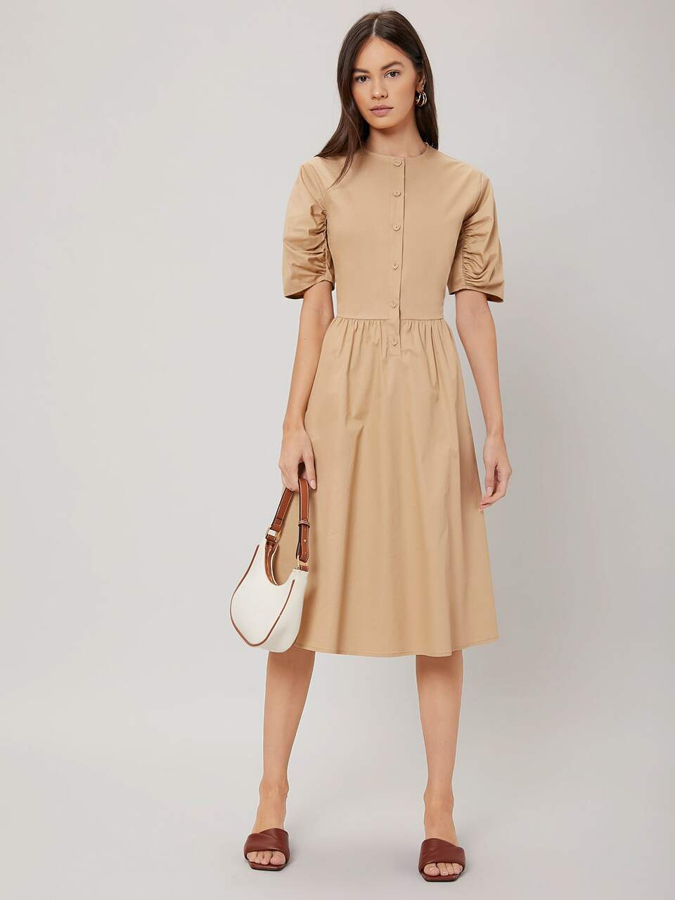 Gathered Sleeve Dress
