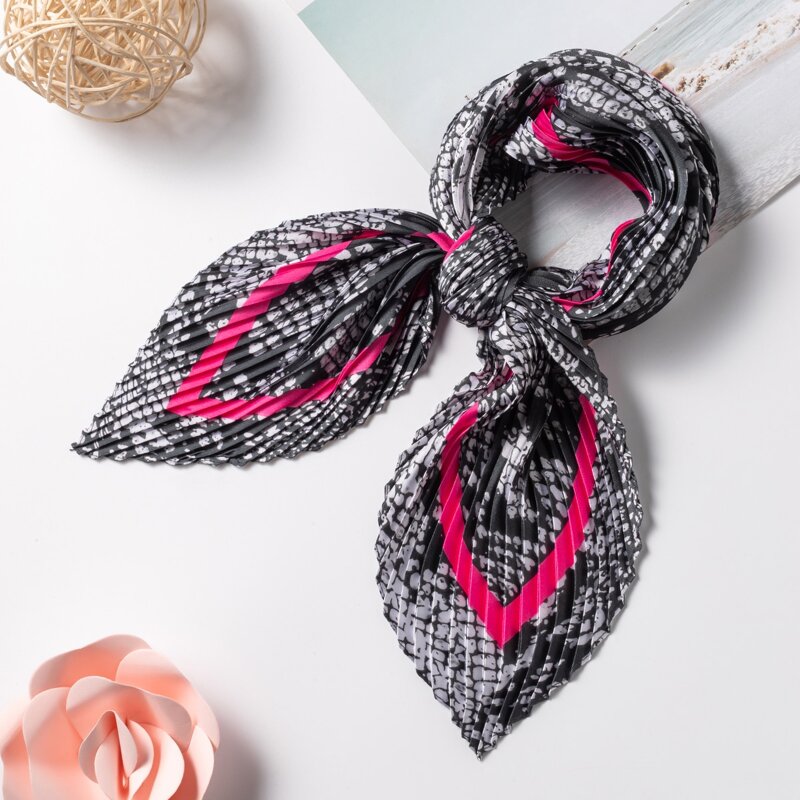 

Snakeskin Pleated Bandana, Multicolor