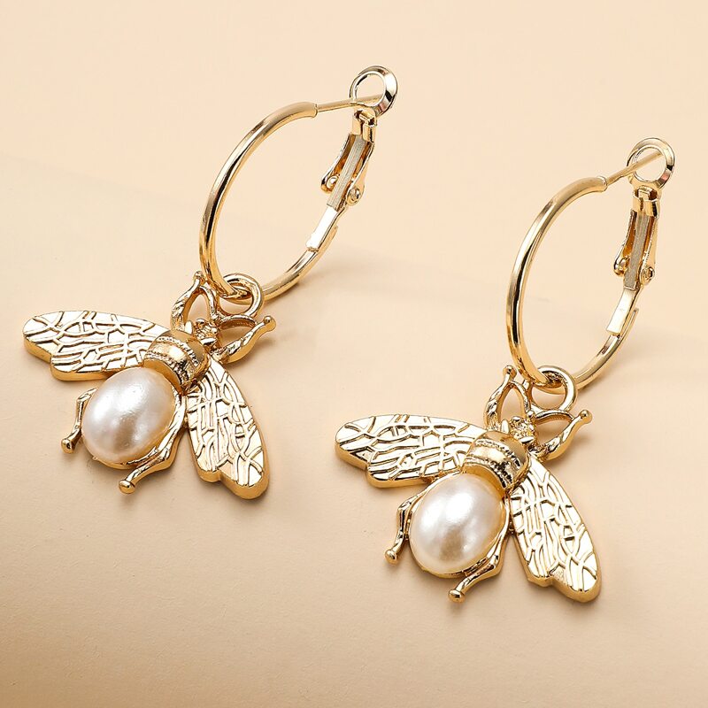 

1pair Animal Design Hoop Earrings, Gold