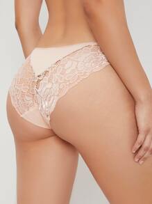 Bragas con encaje floral - Albaricoque - Ver 4