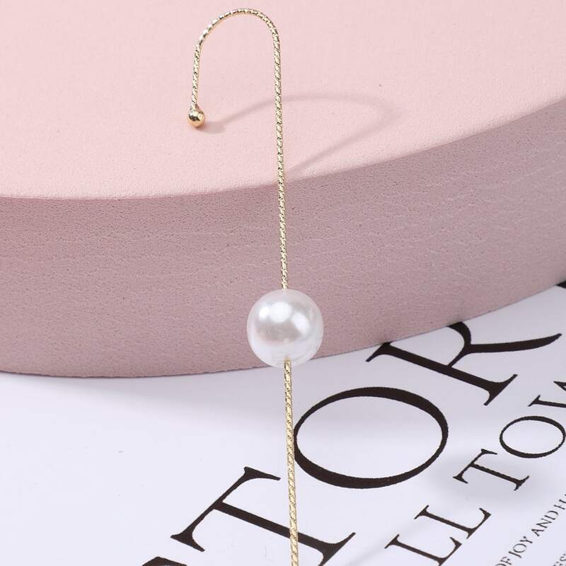 

Faux Pearl Decor Ear Pin, Gold