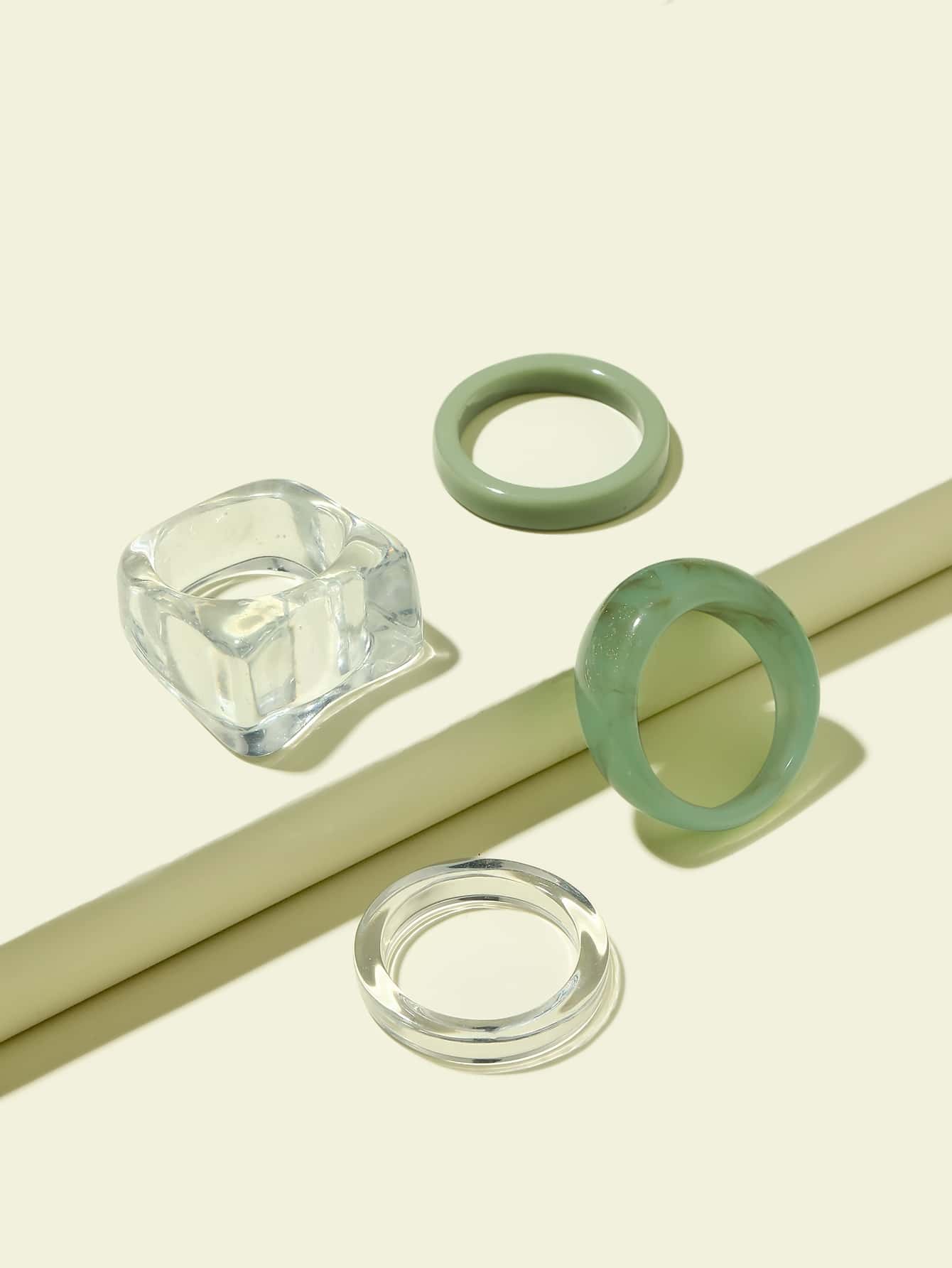 4pcs Simple Resin Ring | SHEIN USA