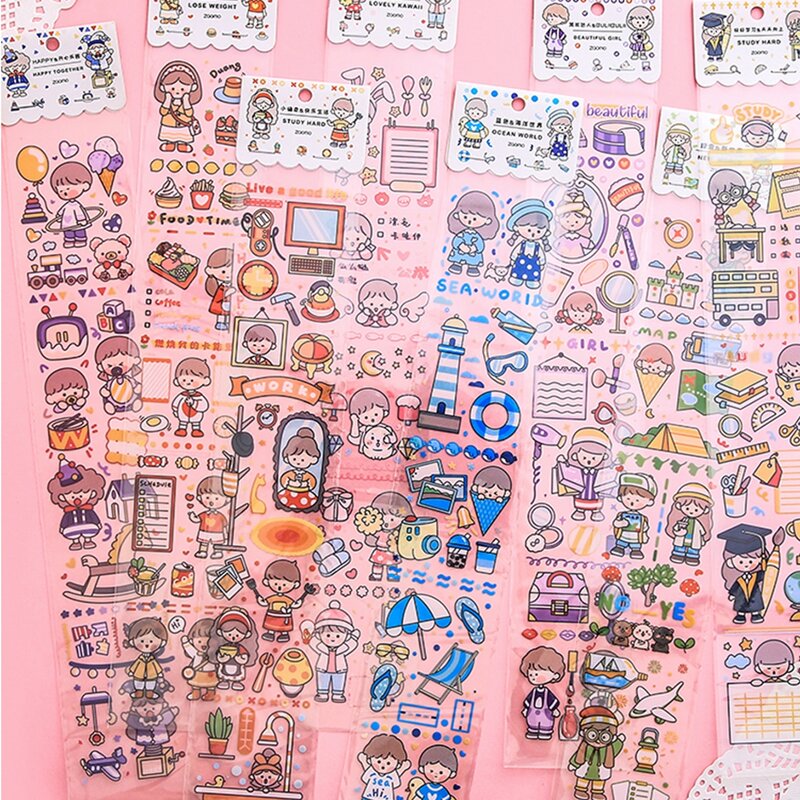 

1sheet Cartoon Graphic Random Sticker, Multicolor