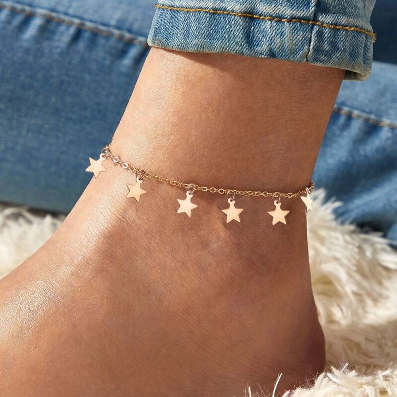 

Star Tassel Chain Anklet, Gold