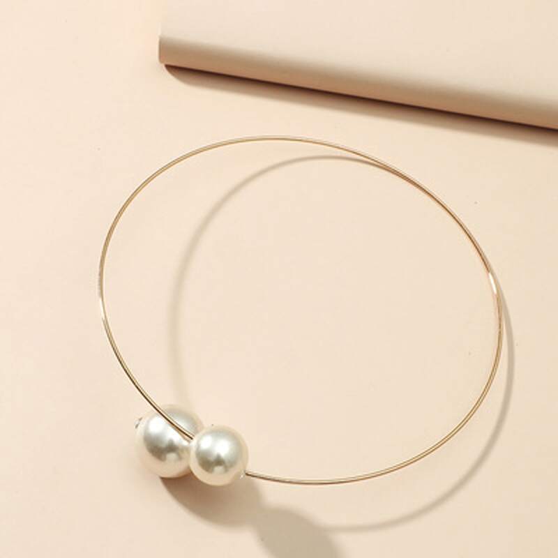 

Faux Pearl Charm Necklace, Gold