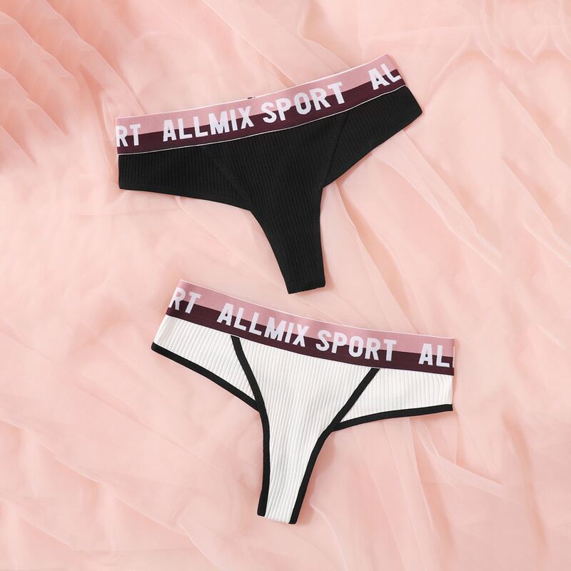

2pack Letter Tape Thong Set, Multicolor