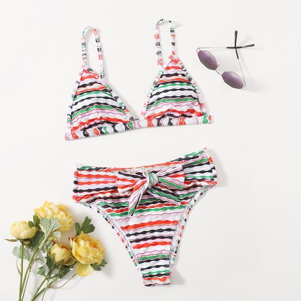 

Бикини в полоску узлом, Многоцветный