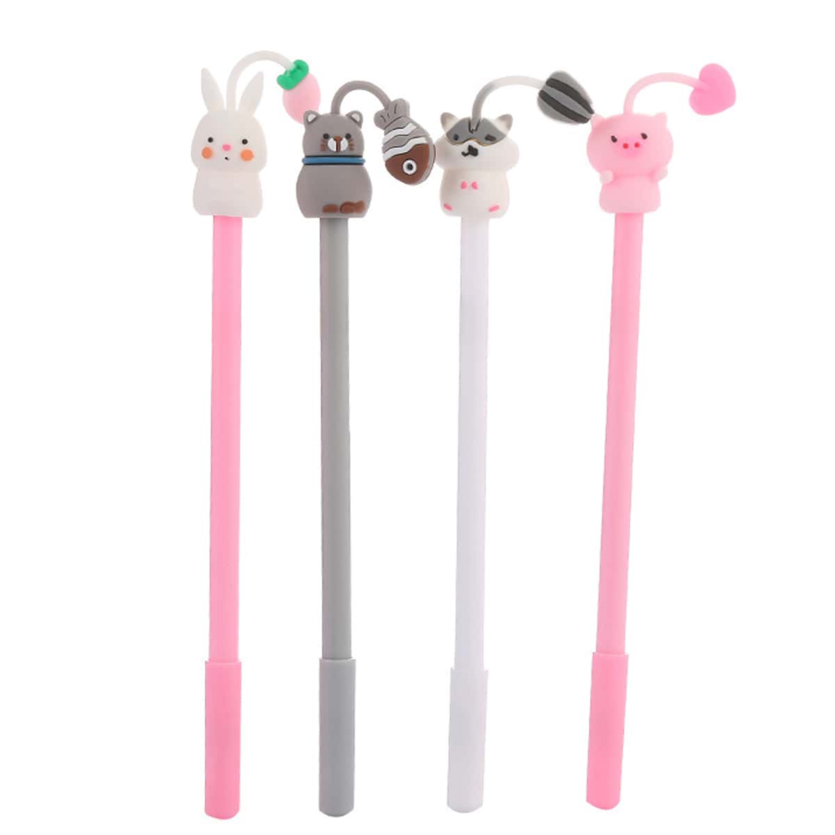 

4pcs Cartoon Animal Decor Gel Pen, Multicolor