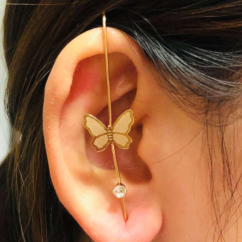 

1pc Butterfly Decor Earring, Gold