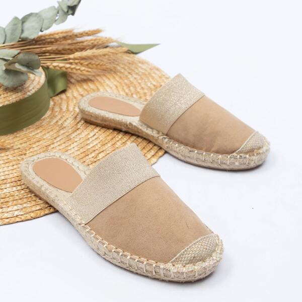 

Panel Espadrille Flats, Brown