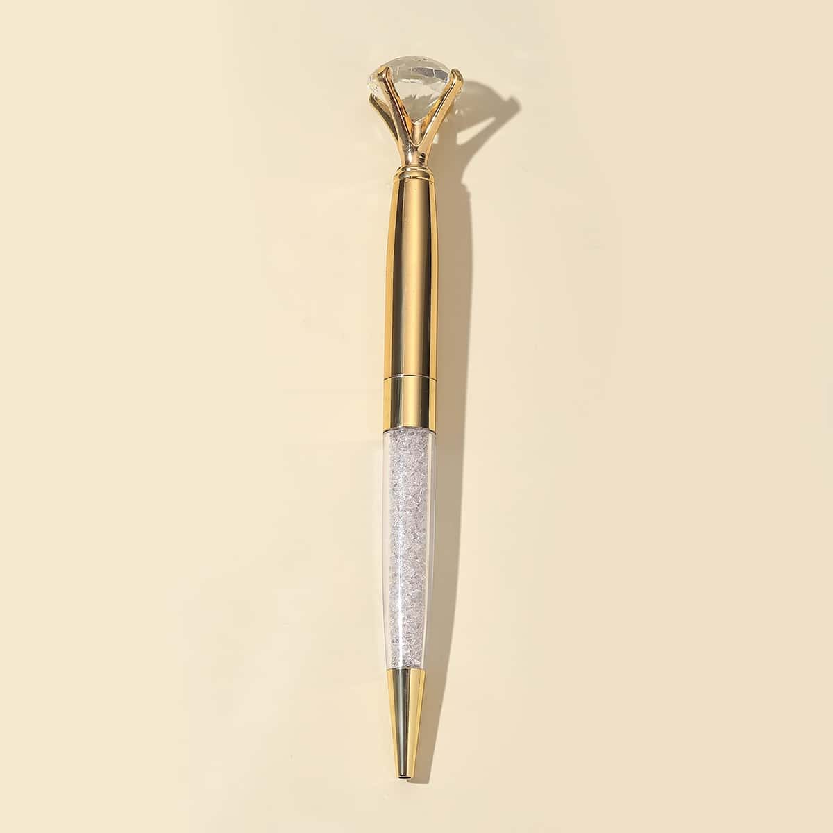 

1pc Diamond Decor Ballpoint Pen, Black