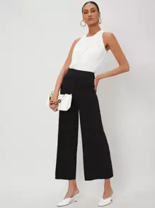 MOTF PREMIUM VISCOSE WIDE LEG TROUSERS - Black - View 1