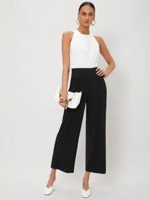 MOTF PREMIUM VISCOSE WIDE LEG TROUSERS - Black - View 4