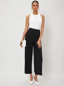 MOTF PREMIUM VISCOSE WIDE LEG TROUSERS - Black - View 5