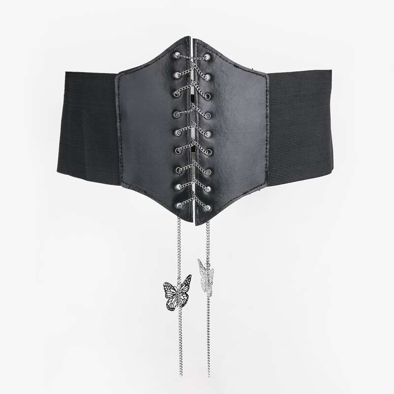 

Butterfly Decor Corset Belt, Black